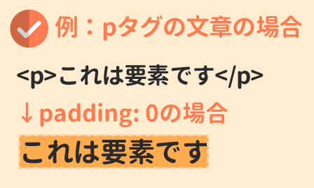 pタグでpadding:0の場合