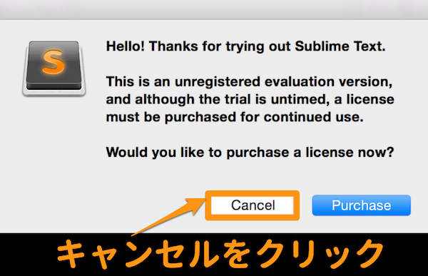 sublime textの警告を無視