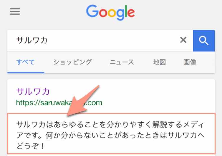 メタタグがどう表示されるか