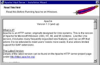 Apacheインストール画面３