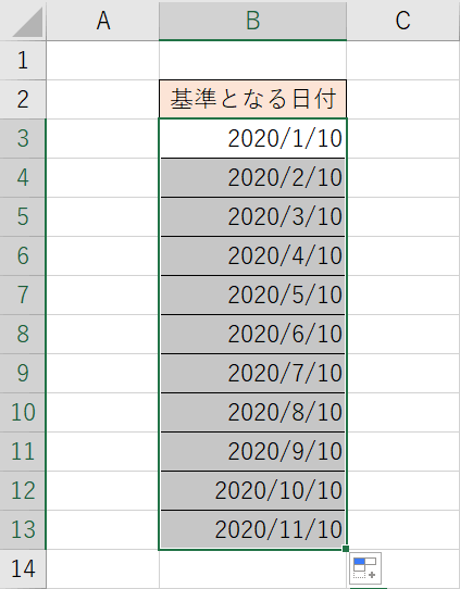 月単位の連続データ結果