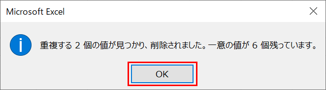 重複の削除状況