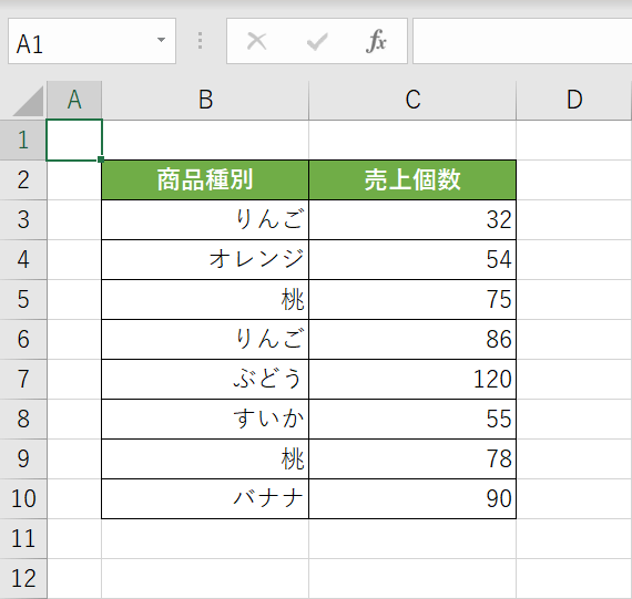 表の準備