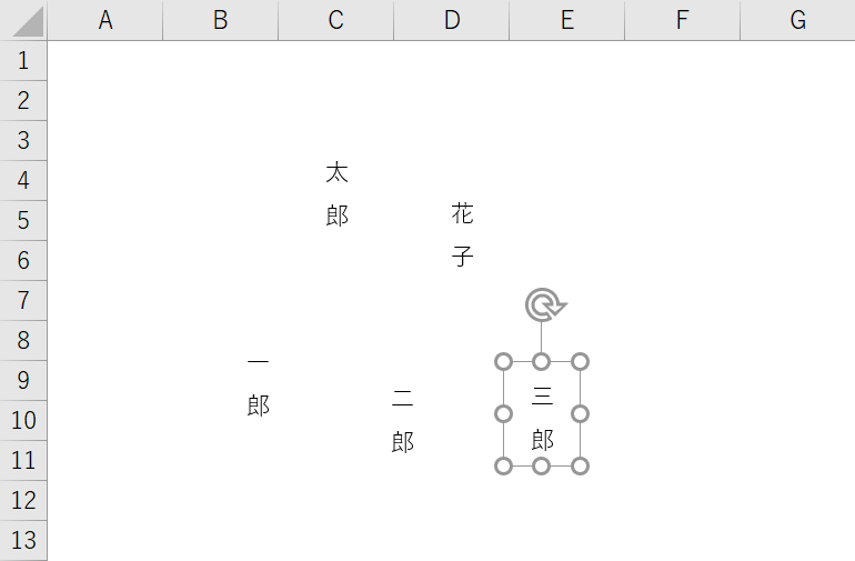 全てのテキストボックスを準備