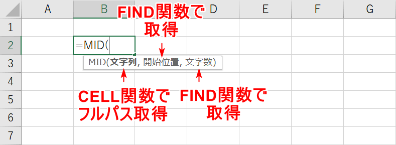 MID関数の説明