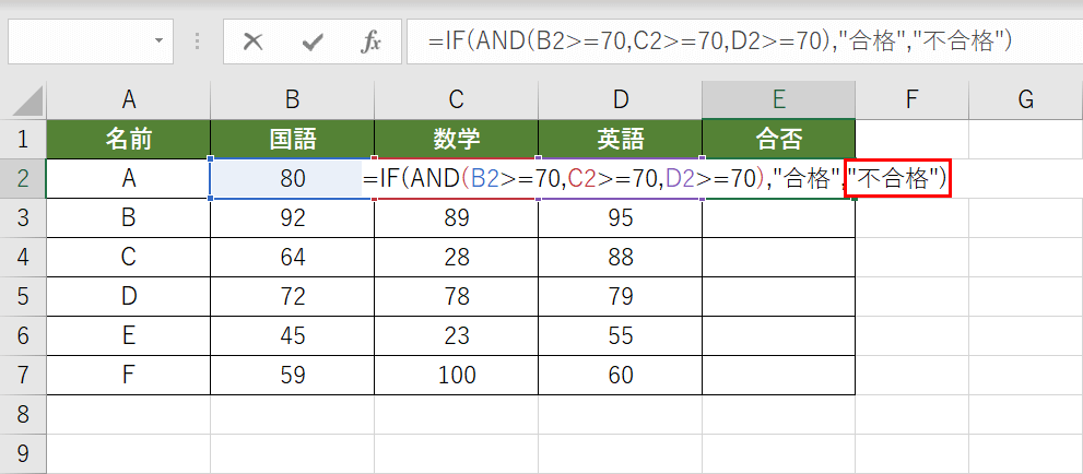 IF関数の偽の場合を入力する