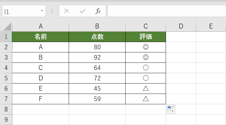 IF関数の複数条件の判定結果