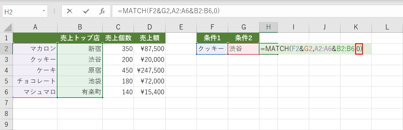 照合の種類を指定する