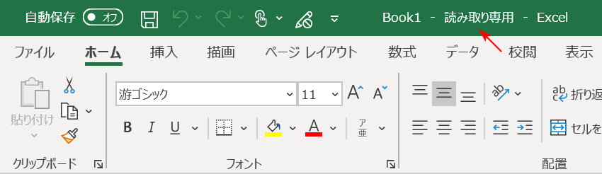 読み取り専用で開かれる