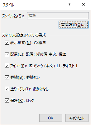 スタイルダイアログボックス