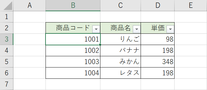 アクティブセルの確認