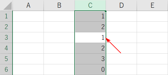 列全体を選択