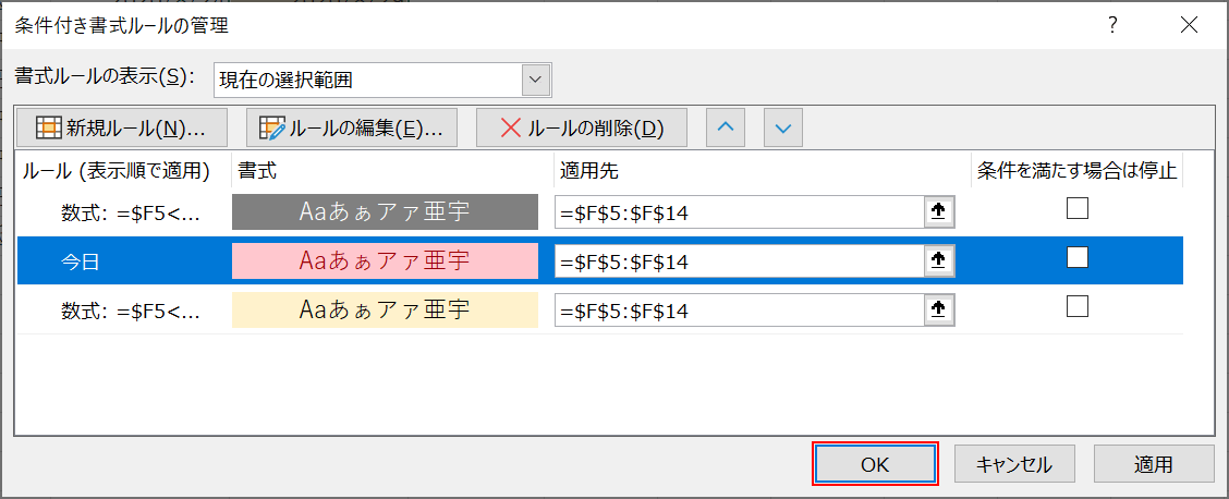 優先順位の確定