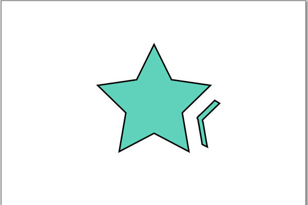 6. 星形のシェイプに沿って線が引かれる