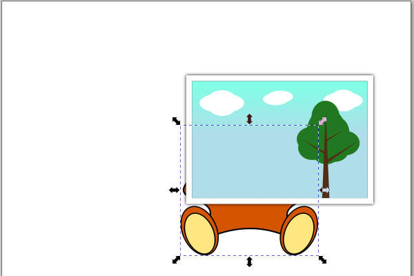 5. クマを移動して写真に重ねる