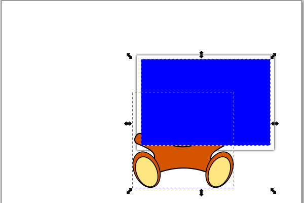 8. クマのオブジェクト群とクリッピング用オブジェクトを選択する