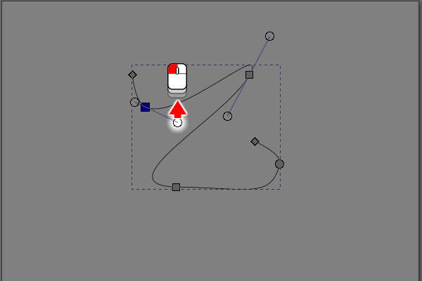 11. ノードハンドルをドラッグ