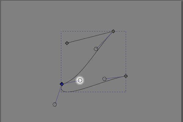 32. 左側のノードハンドルのみ伸長される