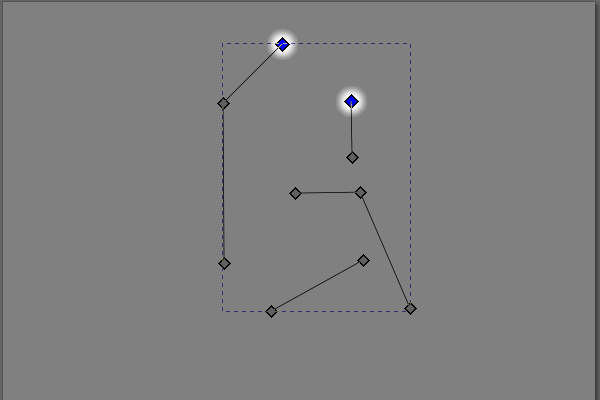 16. 右上の2つのノードを選択する