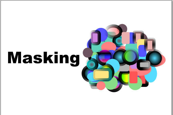 1. カラフルなオブジェクト群とテキストを用意