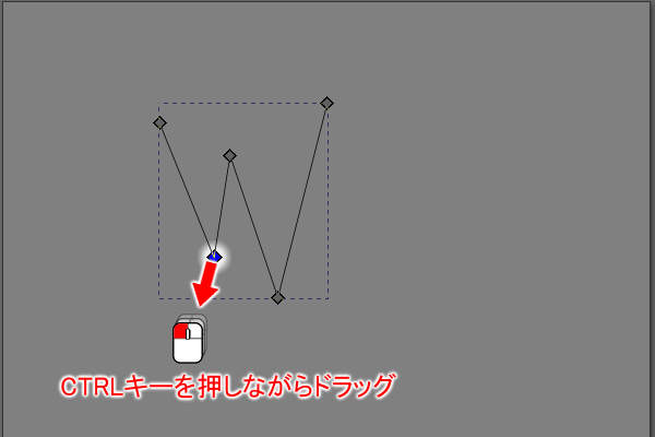 8. CTRLキーを押しながらノードをドラッグ