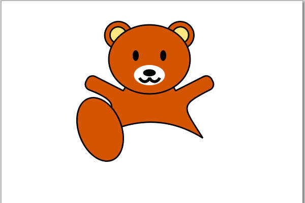 1. 右足の外側の楕円を作る