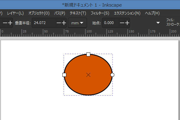 13. 楕円の境界線が太くなる