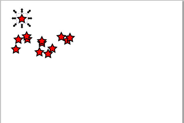 8. 複製先の星形のフィルも赤色になる