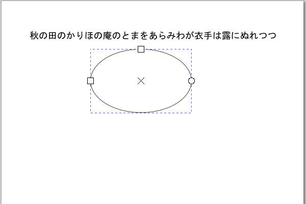 14. 楕円の境界に黒色の線が引かれる