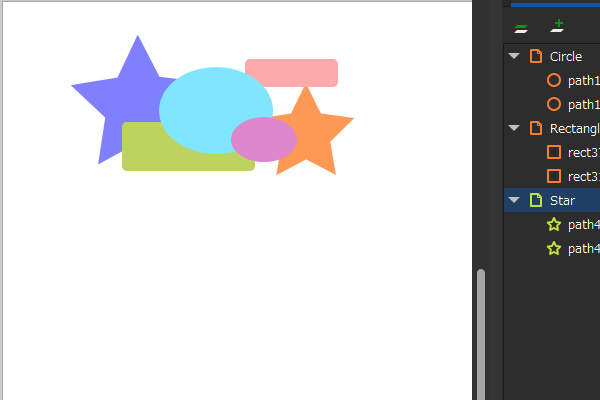 43. 2つの星形のシェイプを作成する