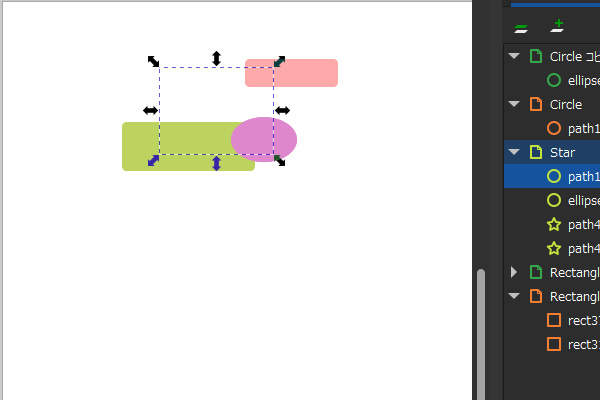 92. 選択中の楕円のシェイプが非表示になる