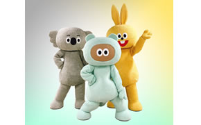 たぬきゅん、ラビやん、コアラさん