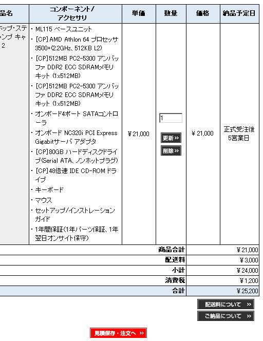 ����̂����ς���(HP ProLiant ML115)
