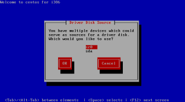 �C���X�g�[���ɗp����h���C�u�̑I�����