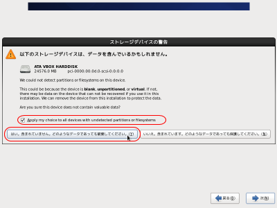 �X�g���[�W�f�o�C�X�̏������m�F���