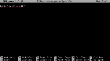 �W�������Z�b�g��EUC�ɕύX����/etc/sysconfig/i18n