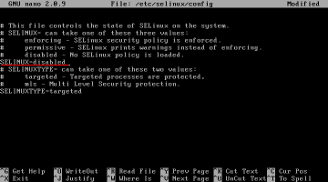 �C�����/etc/selinux/config