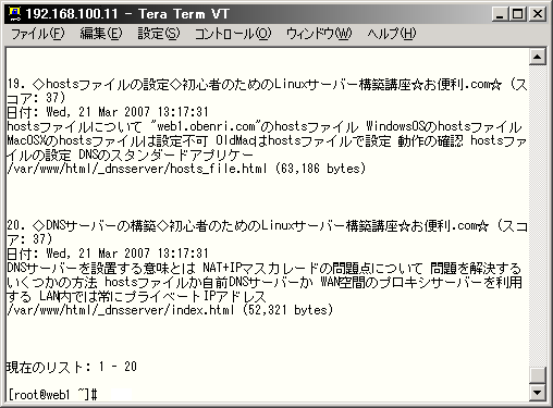 �R�}���h���C���ł�namazu�̎��s����