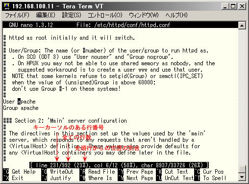 �s�ԍ��̕\��