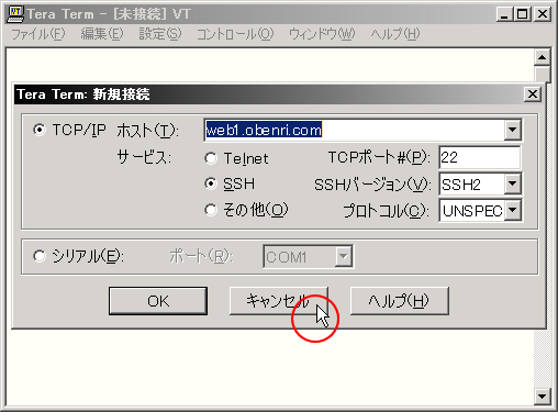 TeraTermPro�̐ڑ��_�C�A���O�����