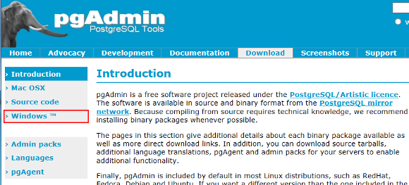 pgAdminダウンロード02