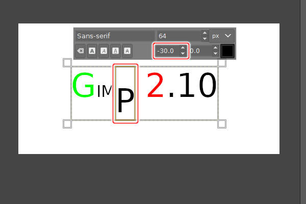 14. Pの字のオフセットを-30に変える
