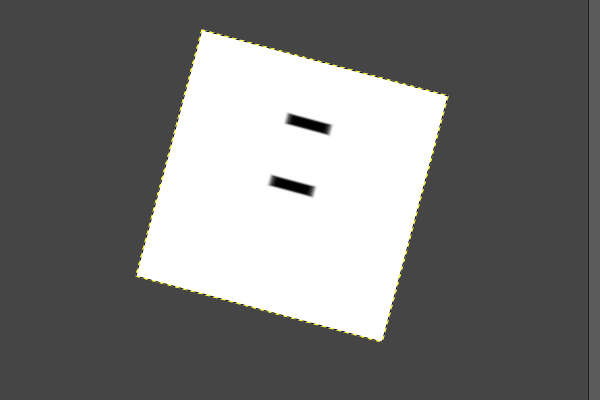 9. 15度傾いた矩形が描かれる