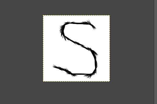 75. ドラッグの軌道に沿って筆先が回転している