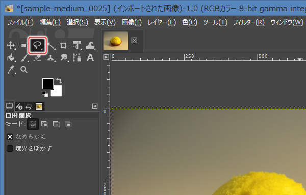 2. 自由選択ツールを選択