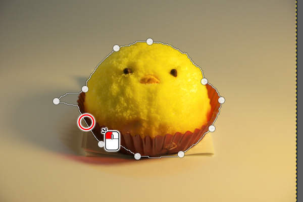 13. 線の上をマウスの左ボタンをクリック