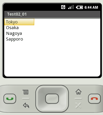 ArrayAdapter�N���X���g���ă��X�g�̃f�[�^��o�^