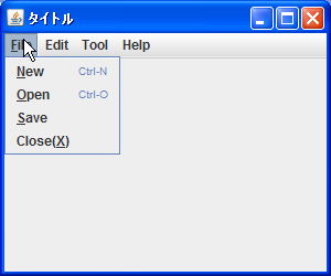 ���j���[�A�C�e���̃L�[�{�[�h�A�N�Z�����[�^�[�̐ݒ�