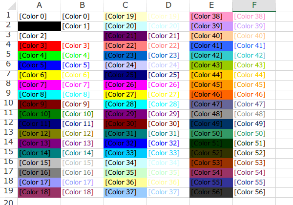 ColorIndex�ꗗ���쐬�}�N��1