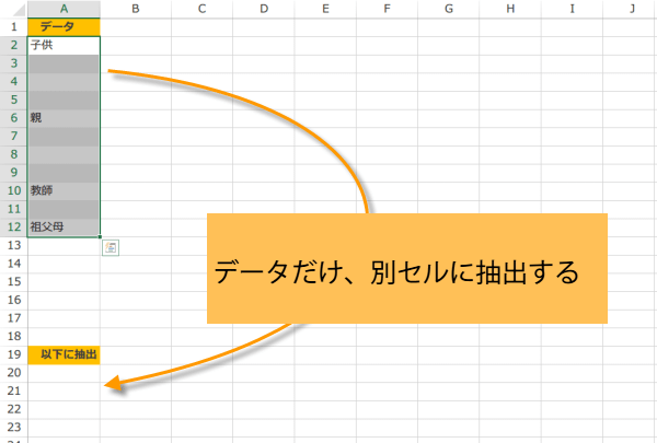 �󔒈ȊO�̃f�[�^�𒊏o����1